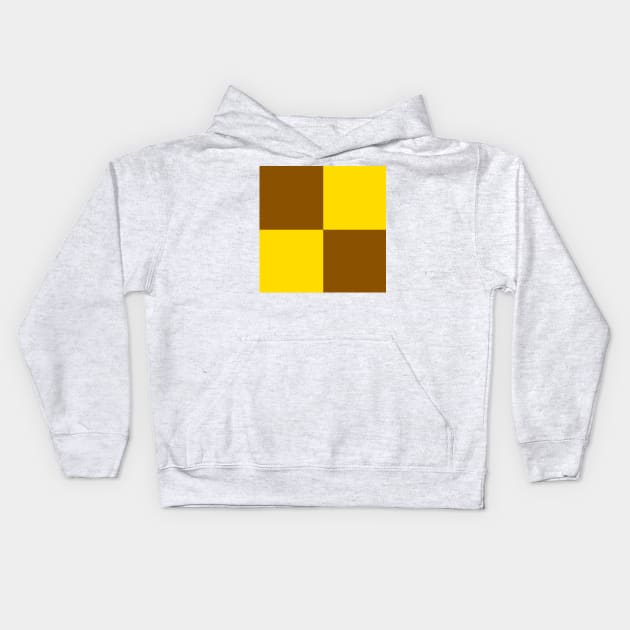 Yellow and Brown Banana Checkerboard Pattern Kids Hoodie by MacSquiddles